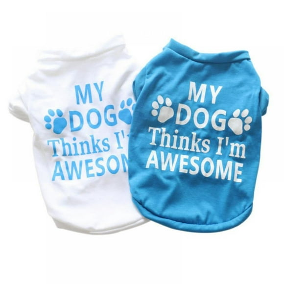 2 Pieces Funny Cool Dog T-shirt for Small Medium Dog Cats Puppy Clothes Breathable M