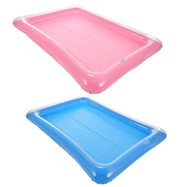 2 bandejas de hielo flotantes inflables para fiestas en la piscina, soporte para bebidas.
