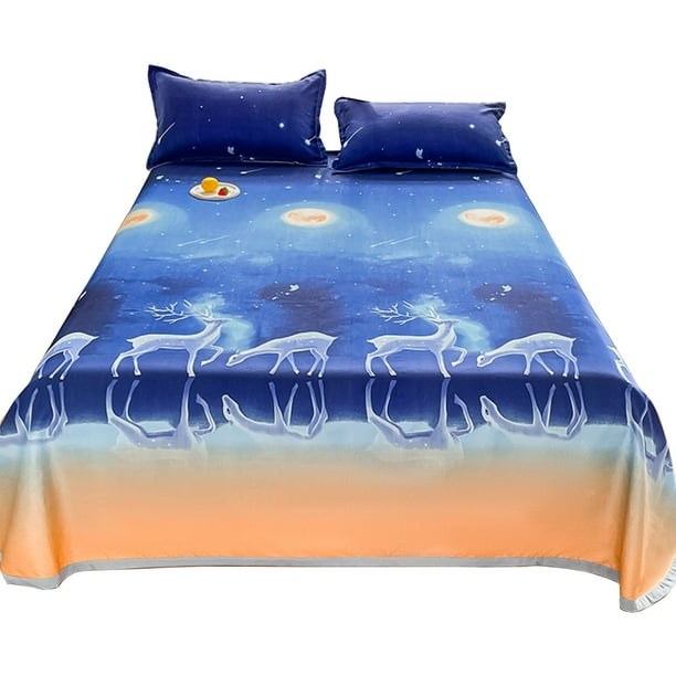 Ropa de Cama Completa Ropa de Cama de Seda de Hielo Conjunto de Tres Piezas Ropa de Cama Suave Transpirable Ropa de Cama de Seda de Lujo Y Funda de Almohada Patrones Realistas E Interesantes Ropa de C