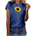 thumbnail image 2 of DPTALR Femmes Filles Grande Taille T-Shirts à Imprimé Tournesol Manches Courtes T-Shirt Blouse Hauts, 2 of 5