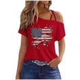 thumbnail image 2 of Qingpeng 4th of July Patriotic T Shirts for Women Summer Star Print Shirts Women's Independence Day Short Sleeve Casual Tee Tops, 2 of 5