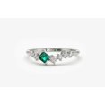 thumbnail image 2 of HeartsAndYou 1ct Princess Cut Emerald Moissanite Petite Minimalist Ring 18k White Gold Over Silver, 2 of 4