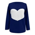 thumbnail image 4 of Women's Sweaters, Fall Sweaters For Women Knit Sweater Boutique Trendy Women's Rainbow Interchromatic Splicing Temperament Loose Sweater Color Sweater Tunic Sweatshirt Xl Fashion (M, Navy) TBKOMH, 4 of 5