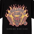 thumbnail image 2 of Stranger Things Hellfire Club Demon with Weapons Hawkins High Club on Black Ground Adult Crew Neck Short Sleeve T-shirt - XL, 2 of 7