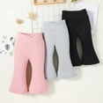 thumbnail image 2 of Krdevn Girls Solid Crossover High Waist Capri Flare Leggings 3 Pack Stretch Knit 12-18 Months,Pink, 2 of 9