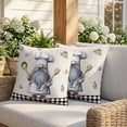 thumbnail image 3 of 26x26 Pillow Covers Set of 2, Black White Vintage Gnomes Square Throw Pillow Covers for Couch/Sofa/Living Room, Checkered Retro Art Rustic Decorative Soft Pillowcases for Couch Throw Pillows, 3 of 9
