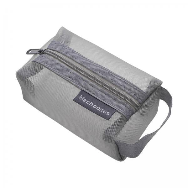 4 Bolsas De Malla De Nailon Con Cremallera, Organizador De Cosméticos Portátil Para Baño, Hogar, Oficina, Gris