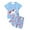 Sky Blue, variant on Piomll Matching Sets for Girls Summer Casual Cartoon Horse Print Short Sleeve Shorts Toddler Kids Clothes