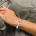 thumbnail image 2 of Chisel Stainless Steel Polished Blue IP-plated Cable with Blue CZ ID Bracelet - 7.25", 2 of 5