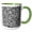 Green/White, variant on 3drose, Black and White Granite Stone Texture, 11oz Two-tone Black Mug