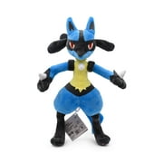 12" Lucario Pokemon Plush Soft Toy Stuffed Anime Collectible Dolls, Birthday Gift for Children, Blue and Black