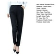 thumbnail image 7 of Women Pants Elastic High Waist Solid Color Slim Fit Trousers with Pockets Casual Commuting Style Office Lady Pants, 7 of 7