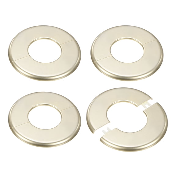 4-Pack Wall Split Flange, for 2 Inch/50mm OD Pipe ABS Escutcheon Plate Round Plumbing Cover Plates [Gold Tone]