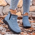 thumbnail image 3 of EKVAHL Women's Winter Snow Booties, Non‑Slip Lug Sole Ankle Boots, Faux Fur Lined Warm Snow Shoes for Cold Days City Walking Blue, 3 of 6