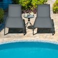 thumbnail image 2 of Costway 2PCS Patio Lounge Chair Chaise Adjustable Back Recliner W/Wheels Grey, 2 of 8