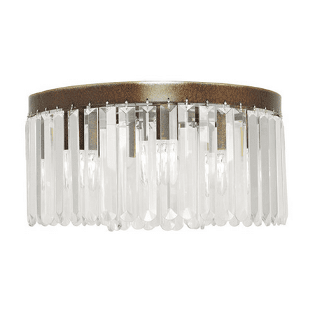 

Flush Mounts 5 Light With Clear Crystals Hand Painted Palacial Bronze size 16 in 300 Watts - World of Crystal