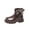 Brown, variant on Ankle Boots for Little and Big Girls Faux Fur Fuzzy Slip-on Shoes Flat Heel Comfortable Sole with Buckel Warm Winter Footwear Breathable Winter Fashion Footwear