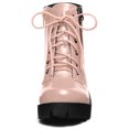 thumbnail image 3 of Unique Bargains Bottines de Combat à Talon Bloc à Bout Rond à Fermeture Éclair Latérale pour Femmes, 3 of 6
