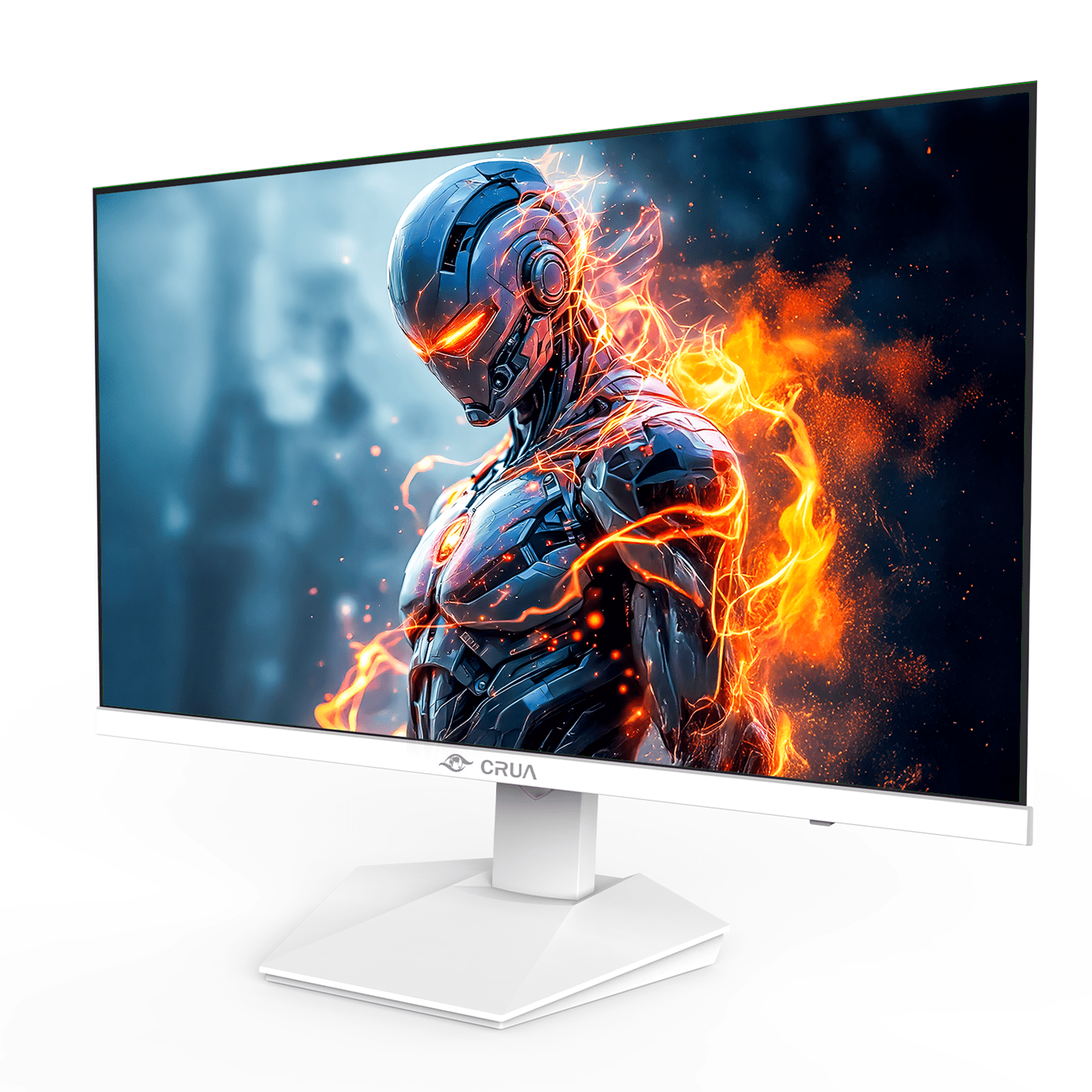 CRUA 27” Gaming Monitor, UHD (3840x2160) Dual Mode (4K 160Hz or FHD 320Hz), 120% sRGB, Support FreeSync, Built-in Speakers, Height adjustable, RGB Lighting, HDMI & DP, Wall Mount Install-White