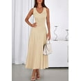 thumbnail image 3 of PRETTYGARDEN Women's Summer Casual Dresses Spring Sleeveless V Neck Midi Business Work A Line Pleated Cocktail Dress, 3 of 9