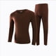 thumbnail image 1 of Minnieouse Ropa interior térmica de cuello para hombre, calzoncillos largos cálidos de Color informal, conjunto de pantalones de capa Base de Ropa interior Café SG, 1 of 6