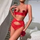 thumbnail image 3 of El pecho abierto revela nalgas expuestas y ahuecadas, tentación de discoteca, lencería sexy, conjunto de tres piezas, malla cómoda, 3 of 6