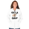 thumbnail image 4 of Get a Grip Golfing Golfer Joke Funny Unisex Fleece Graphic Zip Up Hoodie Brisco Brands 4X, 4 of 5