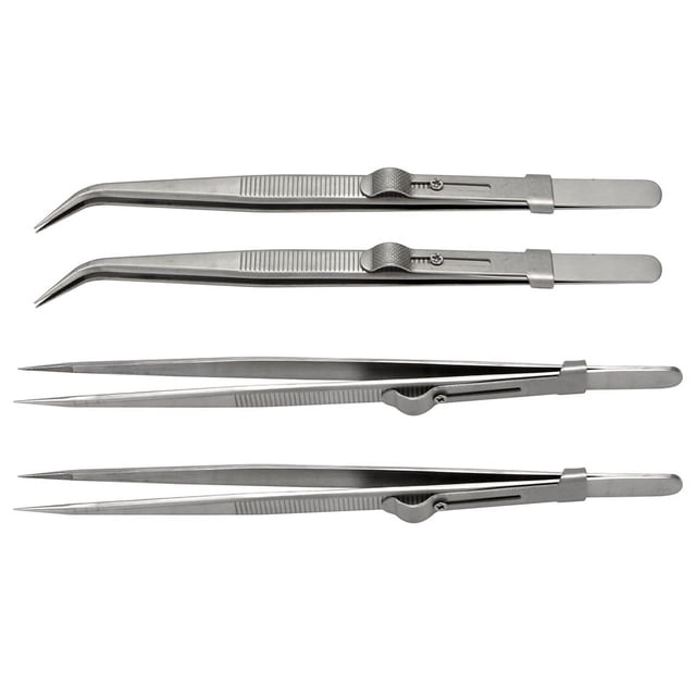 Juego de 4 pinzas de soldadura de precisión ESD antiestáticas para electrónica industrial, para joyería y manualidades.