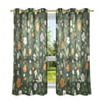thumbnail image 6 of Yayeee Window Curtains Light Filtering 63"x52" Grommet Panel Pair Home Living Room Decor, Green Flowers Pattern, 6 of 7