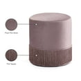 thumbnail image 2 of Meridian Furniture Teddy Contemporary Velvet Ottoman/Stool in Pink, 2 of 4