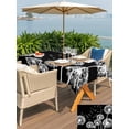 thumbnail image 5 of Outdoor Tablecloth with Umbrella Hole for Patio/Picnic/Party/Camping, White Dandelion Waterproof Table Cloth Rectangle Table Cover Washable, Spring Flowers Botanical Vintage Black (54"x 80"), 5 of 8