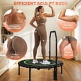 thumbnail image 5 of BCAN 450 LBS Foldable Mini Trampoline, 40" Fitness Trampoline with Bungees, Stable & Quiet Exercise Rebounder for Kids/Adults, 5 of 11