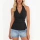 thumbnail image 2 of Tops Casuales sin Mangas para las Mujeres V Cuello Blusa Plegado Vendaje Suéter de Verano Damas Camisa Diaria, 2 of 9