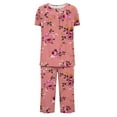 thumbnail image 5 of uublik Womens Pajama Sets Short Sleeve Sleepwear Tops and Capri Pants Pjs Print Pajama Sets, 5 of 5