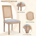 thumbnail image 4 of Noble House French Country Dining Chair Set of 2,Rectangular Cane Backrest,Light Grey, 4 of 10