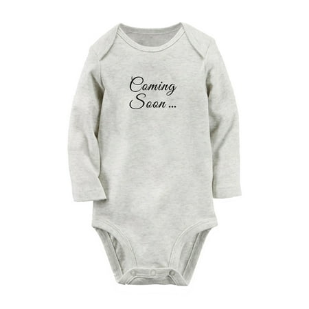 

Coming Soon Pregnancy Announcement Rompers Newborn Baby Unisex Bodysuits Infant Jumpsuits Toddler 0-12 Months Kids Long Sleeves Oufits (Gray 6-12 Months)