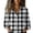 Black, variant on Womens Casual Cuffed Long Sleeve Button Down Plaid Flannel Shirt Tops Summer Blouse Fashion Clothing