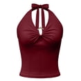 thumbnail image 4 of Endives Women's Halter Tanks Top Sleeveless Cut Out Crop Top Summer Slim Fit Backless Trendy Going Out Top Stretchy Clubwear Tank Tops for Women L, 4 of 5