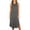 Dark Gray, variant on Vivianyo HD Women's Sleeveless Round Neck Midi Dress, Side Slit Loose Fit Casual T-Shirt Dress with Pockets, Women's Hot Pink, Sizes S-2XL