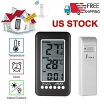 RyhamPaper Wireless Indoor Outdoor Thermometer LCD Digital Clock Thermometer With Transmitter
