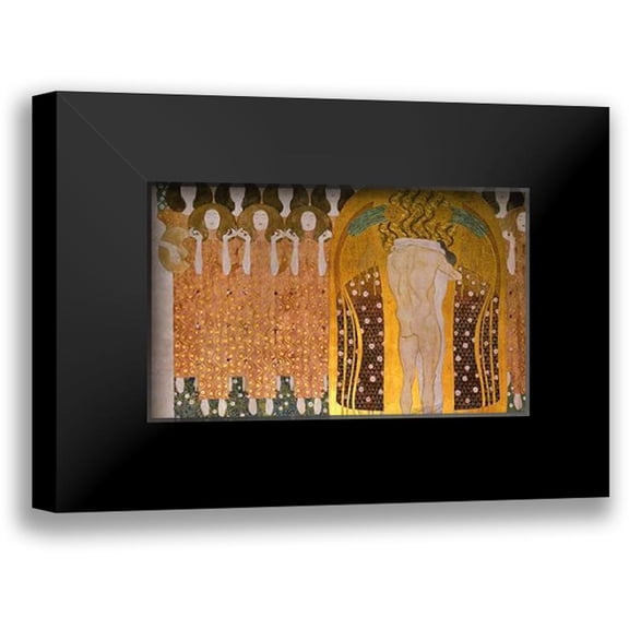 Klimt, Gustav 14x10 Black Modern Framed Museum Art Print Titled - Beethoven Frieze (detail)1902