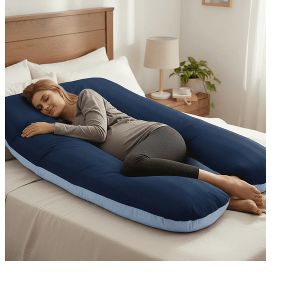 Almohada Para Embarazo Y Lactancia Jumbo Xtellar Azul Marino