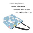 thumbnail image 3 of FORMRS Womens Canvas Tote Bag with Zipper Inner Pocket Shoulder Handbag, Cartoon Easter Bunnies, 3 of 7