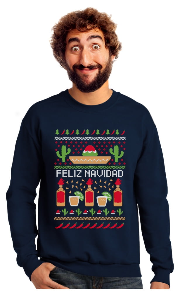 Tstars Mens Ugly Christmas Sweater Feliz Navidad Mexican Xmas Gift  Christmas Gift Funny Humor Holiday Shirts Xmas Party Christmas Gifts for  Him Sweatshirt Ugly Xmas Sweater 