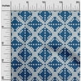 thumbnail image 1 of oneOone Organic Cotton Voile Fabric Check Kasuri Printed Fabric 1 Yard 42 Inch Wide, 1 of 4