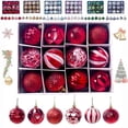thumbnail image 1 of 12Pcs Christmas Ornaments Christmas Balls, Christmas Tree Hanging Balls, Shatterproof Plastic Christmas Decor Balls, Holiday Party decor Balls 2.36" Red Christmas Ball, 1 of 7
