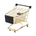 thumbnail image 4 of Mini carrito de compras, juego de simulación, regalo de cumpleaños, mini supermercado educativo para la primera infancia Dorado, 4 of 9