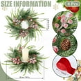 thumbnail image 4 of HaCpiu 4 Pcs Christmas Wreath for Front Door, 8" Artificial Eucalyptus Leaves Teardrop Wreaths, with Ribbon Pinecones Red Berry Christmas Hanging Swag, for Xmas Winter Door Window Wall Home Decor, 4 of 17