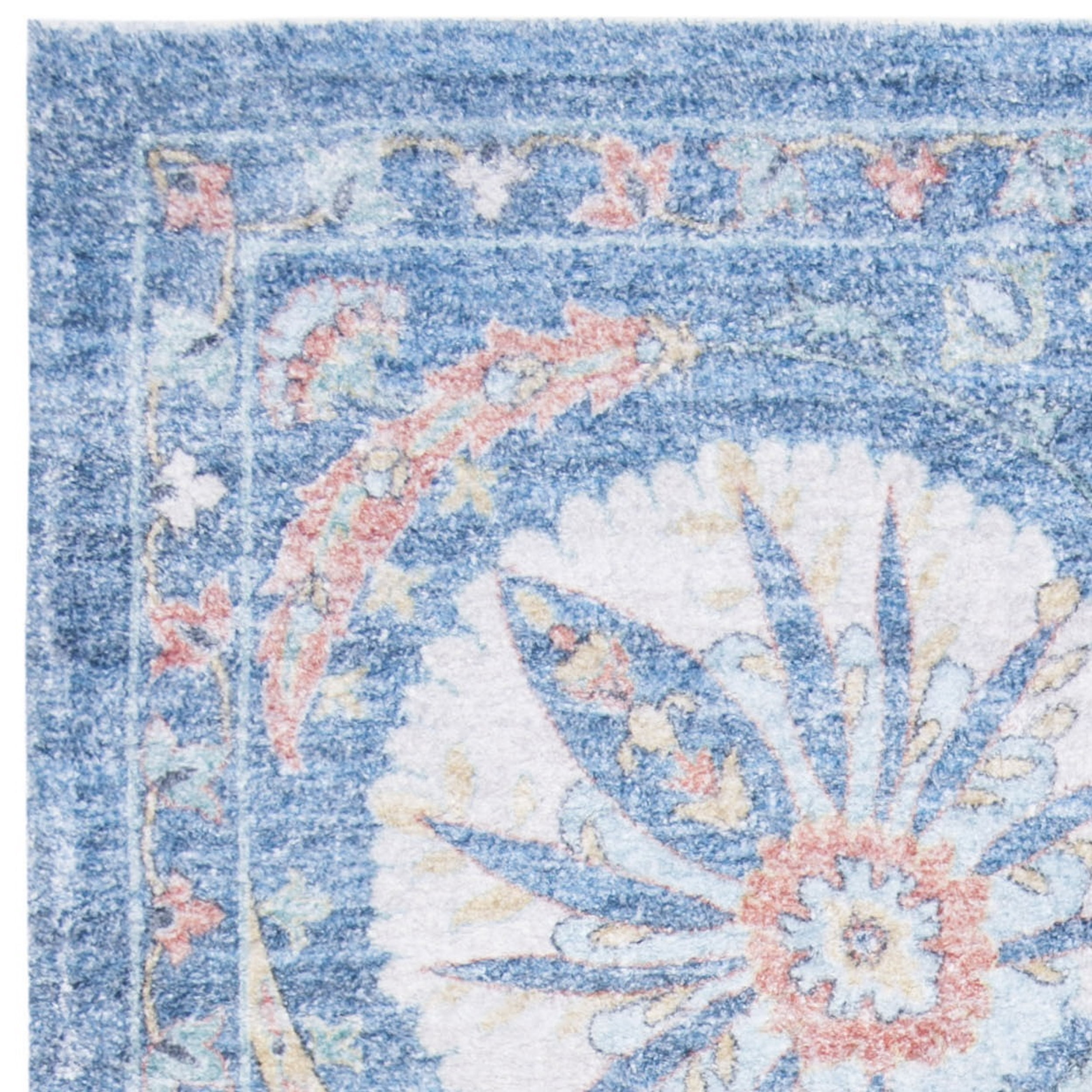 SAFAVIEH Saffron Jaslyn Bordered Oriental Area Rug, Blue/Cream, 5' x 8'