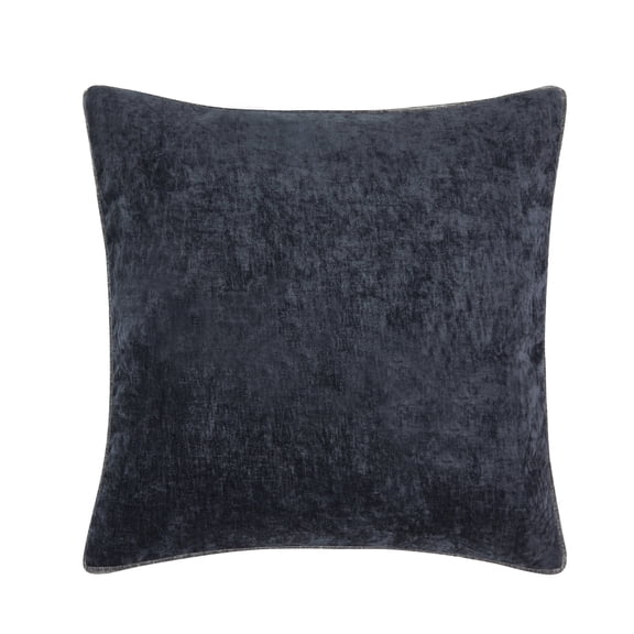 Videri Home Pillow Shell Chenille Contrast Gusset Black 01/Grey Gusset 70 22X22 2 Pack